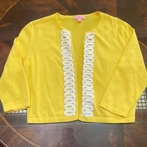 Lilly Pulitzer yellow cardigan L